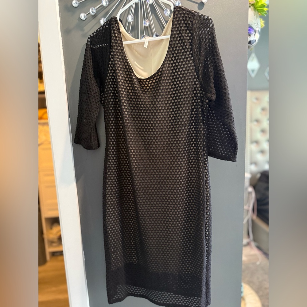 Elegant Black Mesh Dress 2X